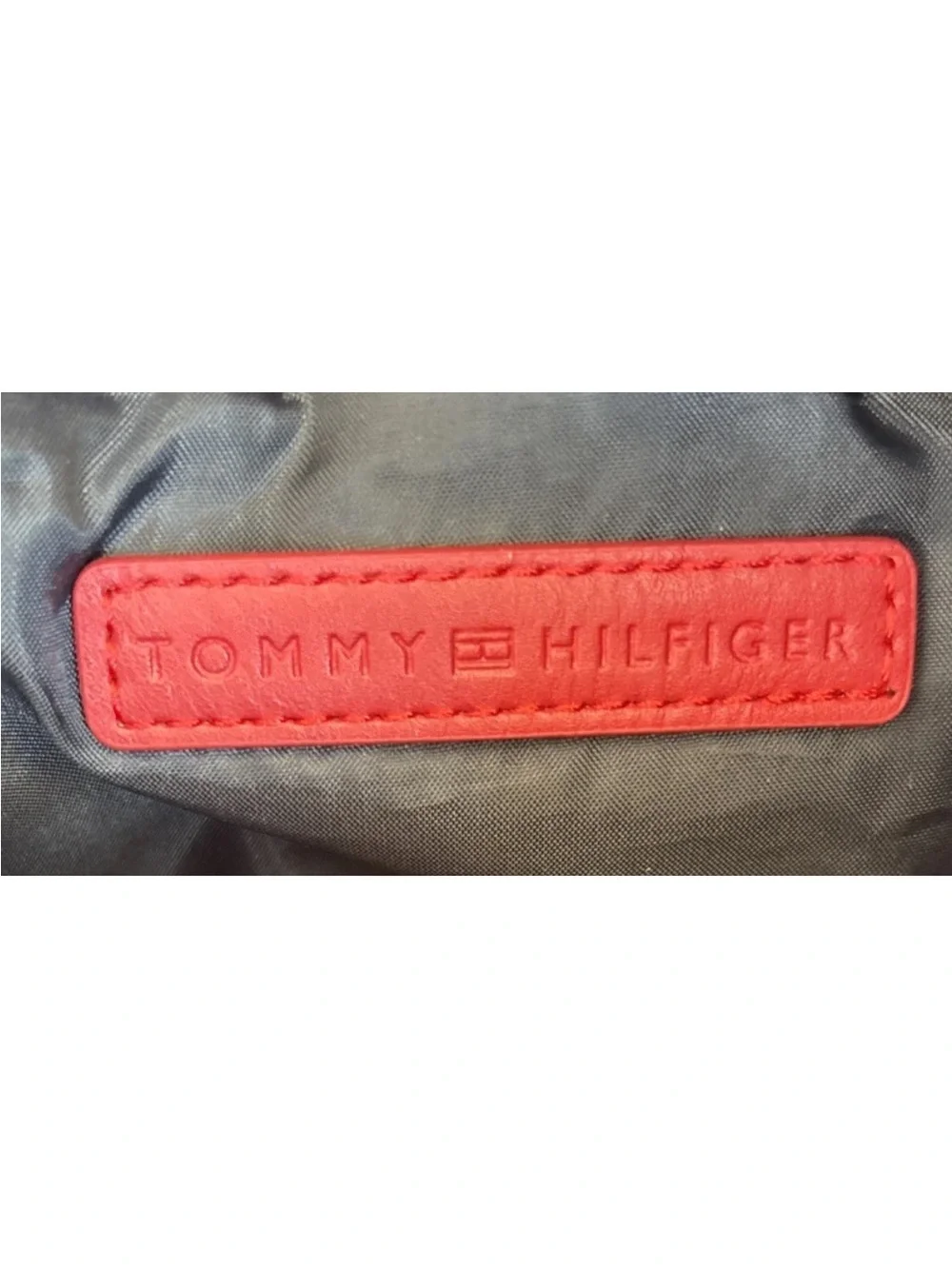 Tommy Hilfiger Double Top Handle Purse Tote Black 100% Nylon 12” X 11” X 4”
